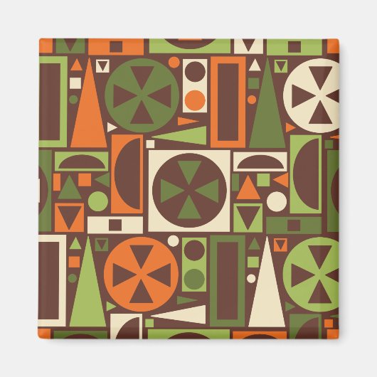 Geometrischer Retro-50er Mitte des Jahrhunderts Mo Magnet (Vorne)