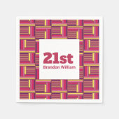 Geometrischer Retro-Stil Serviette (Vorderseite)