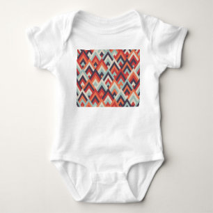 Geometrischer Rhombus: Vintages Farbmuster. Baby Strampler