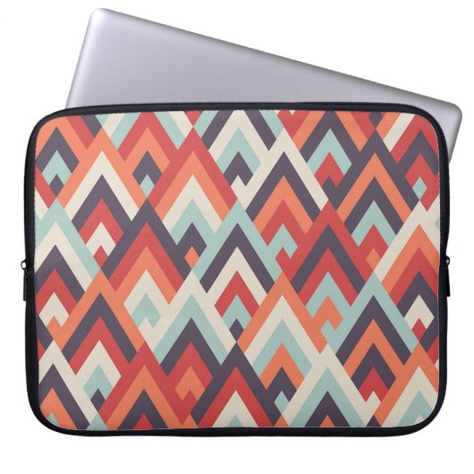 Geometrischer Rhombus: Vintages Farbmuster. Laptopschutzhülle (Vorderseite)