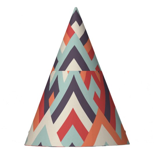 Geometrischer Rhombus: Vintages Farbmuster. Partyhütchen (Vorderseite)