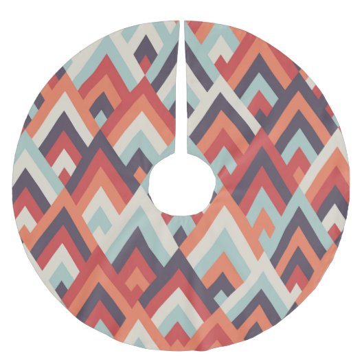 Geometrischer Rhombus: Vintages Farbmuster. Polyester Weihnachtsbaumdecke (Vorderseite)