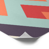 Geometrischer Rhombus: Vintages Farbmuster. Poster (Ecke)