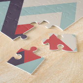 Geometrischer Rhombus: Vintages Farbmuster. Puzzle (Seite)