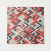 Geometrischer Rhombus: Vintages Farbmuster. Wandteppich (Vorderseite (Horizontal))