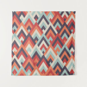 Geometrischer Rhombus: Vintages Farbmuster. Wandteppich