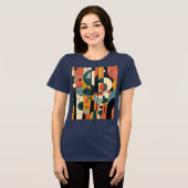Geometrischer Rhythmus Tri-Blend Shirt (Vorderseite voll)