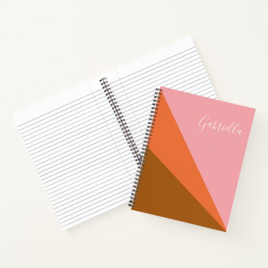 Geometrischer rosa und orangefarbener Block, Perso Notizblock (Innenseite)