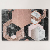 geometrischer Rose aus Goldmarmor Puzzle (Horizontal)