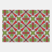 Geometrischer Rot- und Grünurlaub Geschenkpapier Set (Vorderseite 3)