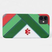 geometrischer roter, grüner und weißer Pfotendruck Case-Mate iPhone Hülle (Rückseite (Horizontal))