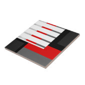 Geometrischer roter, schwarzer und weißer Streifen Fliese (Seite)