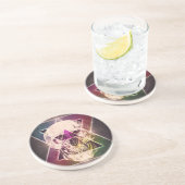 Geometrischer Schädel Getränkeuntersetzer (Seite)