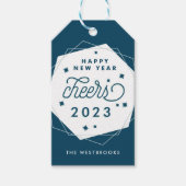 Geometrischer Schirm | Frohes Neues Jahr Geschenkanhänger (Vorderseite)