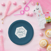 Geometrischer Schirm | Silvester-Party Pappteller (Party)