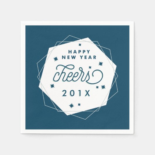 Geometrischer Schirm | Silvester-Party Serviette (Vorderseite)