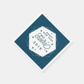 Geometrischer Schirm | Silvester-Party Serviette (Ecke)