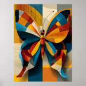 Geometrischer Schmetterling Wandkunst Poster (Vorne)