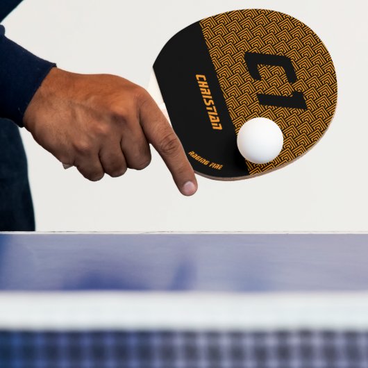 Geometrischer Schwarz-Orange-Muster-Individuelle N Tischtennis Schläger (InSitu)