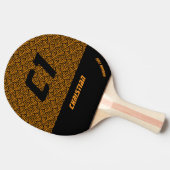 Geometrischer Schwarz-Orange-Muster-Individuelle N Tischtennis Schläger (Seitenansicht)