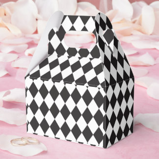 Geometrischer Schwarz-Weiß-Diamant Halloween Geschenkschachtel