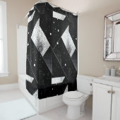 Geometrischer Schwarz-Weiß-Duschvorhang Art 1 Duschvorhang (Beispiel)