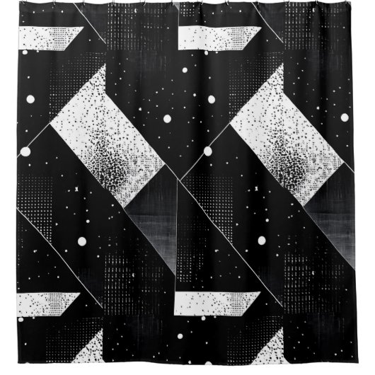 Geometrischer Schwarz-Weiß-Duschvorhang Art 1 Duschvorhang (Vorderseite)