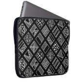 geometrischer Schwarz-Weiß-Hintergrund mit Hand d Laptopschutzhülle (Vorne Rechts)