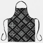 geometrischer Schwarz-Weiß-Hintergrund mit Hand d Schürze (Vorderseite)
