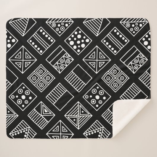 geometrischer Schwarz-Weiß-Hintergrund mit Hand d Sherpadecke (Vorderseite (Horizontal))