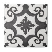 Geometrischer, Schwarz-weißer marokkanischer Stil Fliese (Vorderseite)