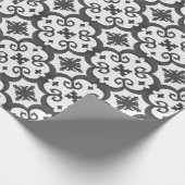 Geometrischer, Schwarz-weißer marokkanischer Stil Geschenkpapier (Ecke)