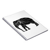 Geometrischer schwarzer Elefant Notizblock (Rechte Seite)