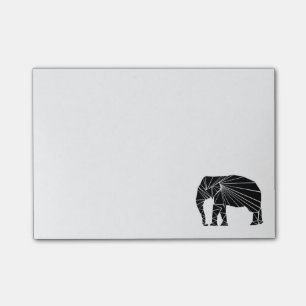 Geometrischer schwarzer Elefant Post-it Klebezettel
