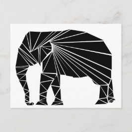 Geometrischer schwarzer Elefant Postkarte