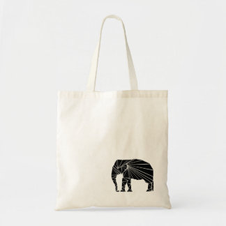 Geometrischer schwarzer Elefant Tragetasche