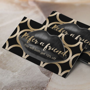 Geometrischer schwarzer LippenMaskenbildner der Empfehlungskarte