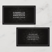 Geometrischer schwarzer Metallic-Hintergrund | Wei Visitenkarte (Vorne/Hinten)