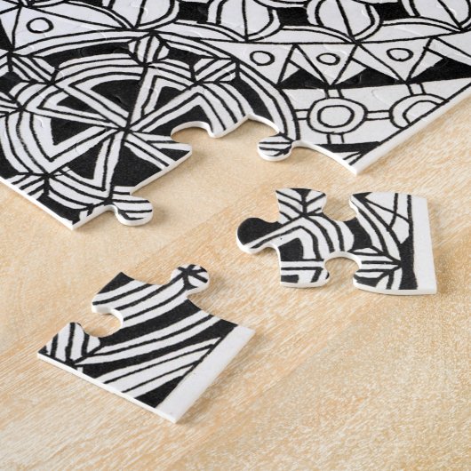 Geometrischer Schwarzweiss-Entwurf Puzzle (Seite)