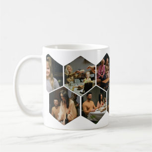 Geometrischer Sechseck-Foto-Kollagen-Kaffeebecher Kaffeetasse