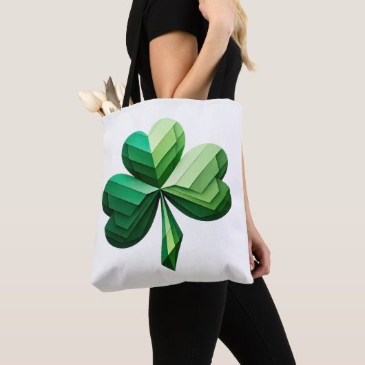 Geometrischer Shamrock St. Patrick's Day-Totebeute Tasche (Von Nahem)