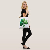 Geometrischer Shamrock St. Patrick's Day-Totebeute Tasche (Am Model)
