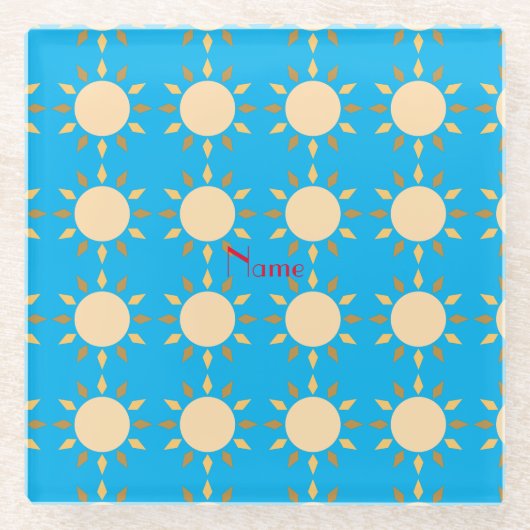 Geometrischer Sonnenkreis Thunder_Cove Glasuntersetzer (Vorderseite)