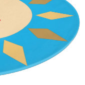 Geometrischer Sonnenkreis Thunder_Cove Schneidebrett (Ecke)