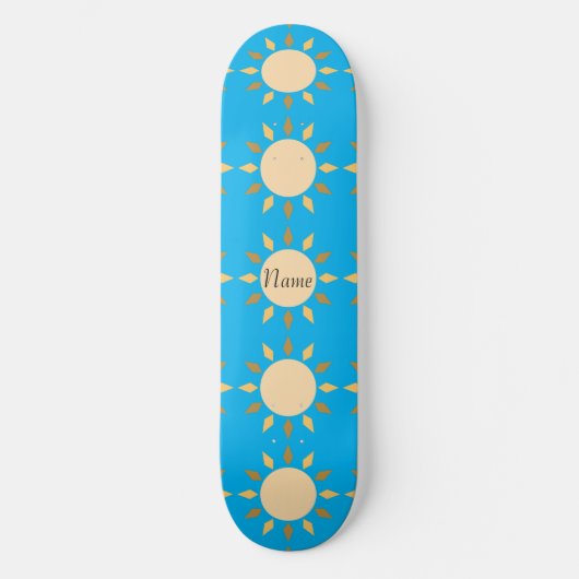 Geometrischer Sonnenkreis Thunder_Cove Skateboard (Vorderseite)