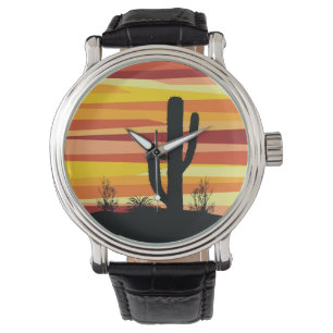 Geometrischer Sonnenuntergang Armbanduhr