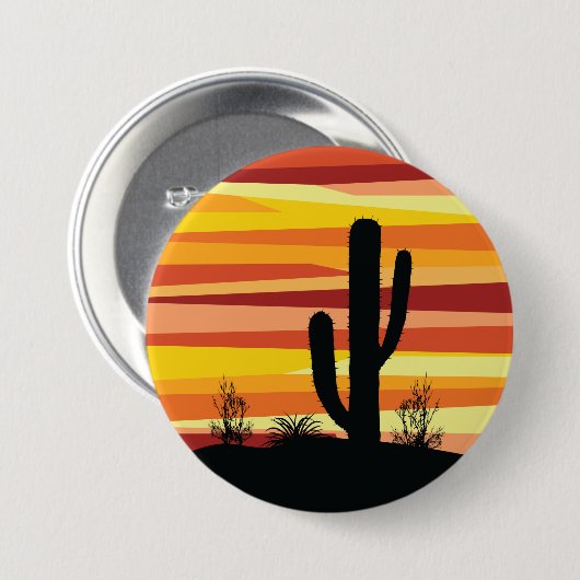 Geometrischer Sonnenuntergang Button (Vorne & Hinten)