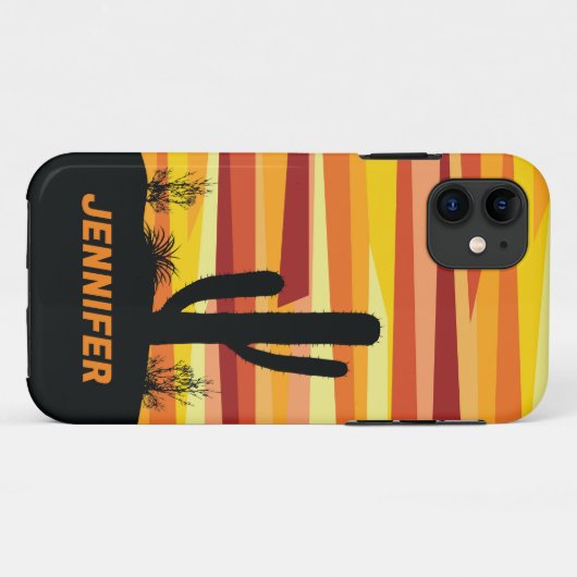 Geometrischer Sonnenuntergang Case-Mate iPhone Hülle (Rückseite (Horizontal))