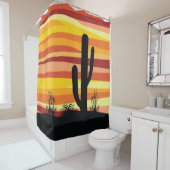 Geometrischer Sonnenuntergang Duschvorhang (Beispiel)