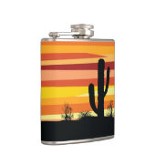 Geometrischer Sonnenuntergang Flachmann (Rechts)